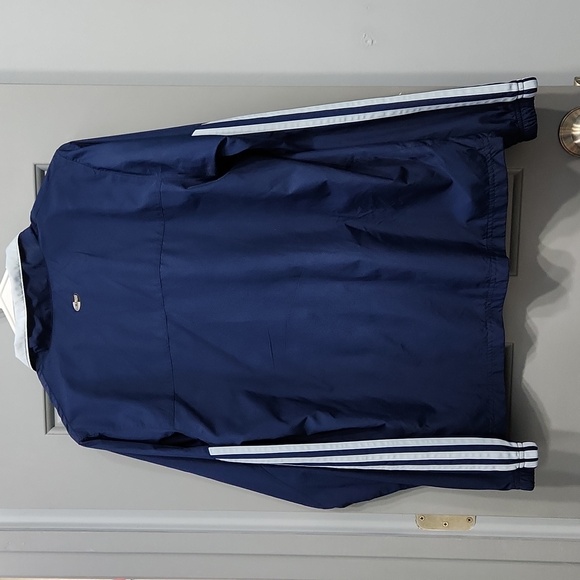 Adidas Navy & Light Blue Stripes Full Zip Windbreaker Jacket medium - Picture 7 of 10